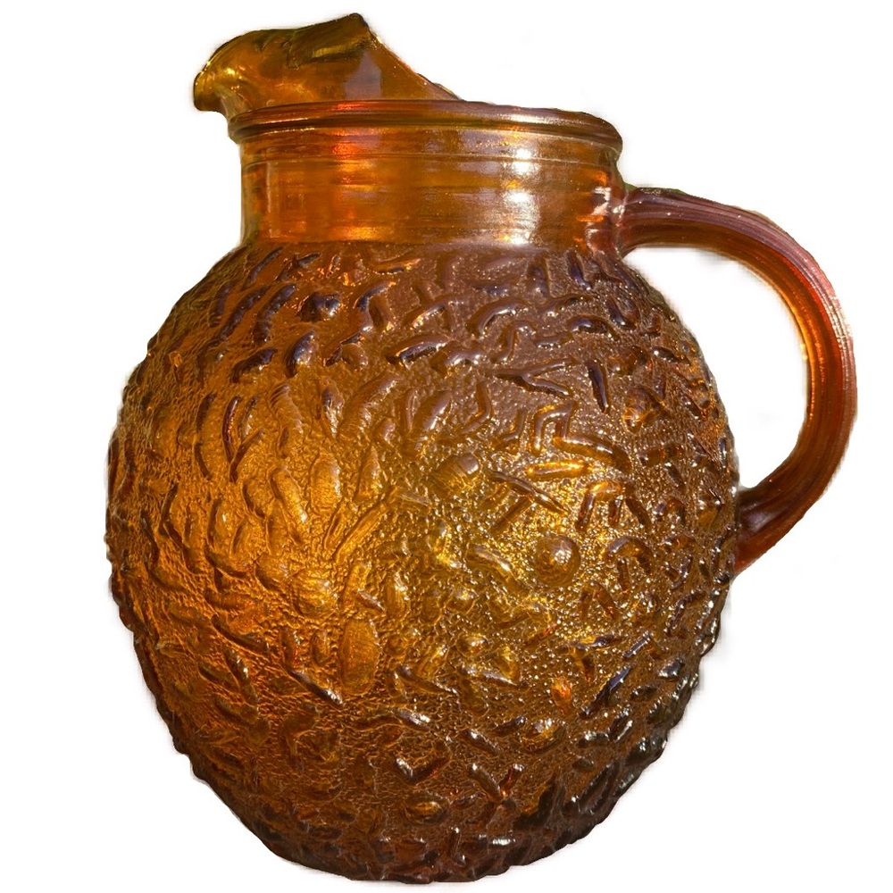Vintage Anchor Hocking amber glass pitcher